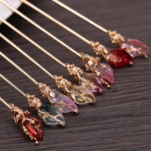 Load image into Gallery viewer, Crystal Inspired Chinese Hanfu Hair Sticks Chopsticks | Metal Hairpin for Buns