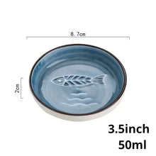 Load image into Gallery viewer, Blue Pattern Soy Sauce Dish | Small Ceramic Japanese Bowl for Sushi - 1 Pc