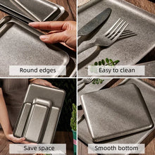 Load image into Gallery viewer, Speckled Stainless Steel Sushi Plates | Japanese Serving Tray - 1 Pc