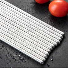 Load image into Gallery viewer, Korean Stainless Steel Metal Rounded Chopsticks - 10-Pair Set