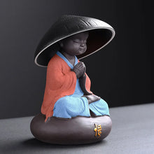 Load image into Gallery viewer, Praying Monk Tea Pet with Strainer | Chinese Ceramic Ornament - 1 Pc