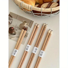 Load image into Gallery viewer, Wooden Brown Animal Cute Chopsticks | 3D Hand Carved Beech Wood - 1 Pair