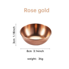 Load image into Gallery viewer, Stainless Steel Golden Soy Sauce Bowl | Asian Dipping Bowls  - 2 Pc Set