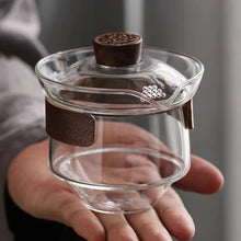 Load image into Gallery viewer, Clear Glass Gaiwan with Wooden Handle and Lid | Chinese Tea Set