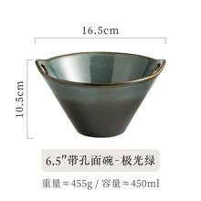 Load image into Gallery viewer, Blue Ceramic Ramen Bowls with Chopsticks Insert | Ceramic Japanese Bowl - 1 Pc