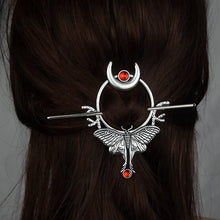 Load image into Gallery viewer, Dragonfly Witch Hair Sticks | Woodland Goddess Crescent Metal Pins - 1 Pc