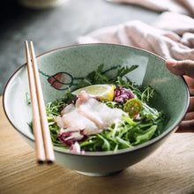 Load image into Gallery viewer, Retro Textured Floral Ramen Bowls | Ceramic Japanese Tableware - 1 Pc