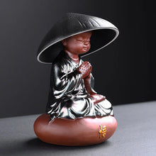 Load image into Gallery viewer, Praying Monk Tea Pet with Strainer | Chinese Ceramic Ornament - 1 Pc