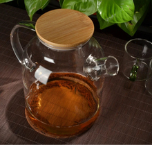 Load image into Gallery viewer, Glass Teapot with Bamboo Lid and Filter | Tea Kettle - 1 Set