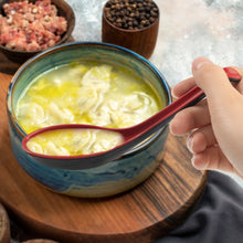 Load image into Gallery viewer, Miso Soup Spoons | Traditional Black and Red (Set of 5)