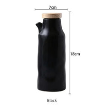 Load image into Gallery viewer, White & Black Soy Sauce Bottle | Ceramic Oil Dispenser - 1 or 2 Pc Set