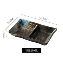 Load image into Gallery viewer, Duo Japanese Soy Sauce Dish | 2 Divided Sushi Dipping Bowl - 1 Pc