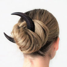 Load image into Gallery viewer, Wood Moon Hair Sticks | Hand Carved Wooden Crescent Pin - 1 Pc