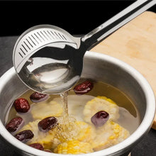 Load image into Gallery viewer, Strainer Asian Soup Spoon  | Long Handle Stainless Steel Soup Ladle - 1 Pc