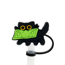 Load image into Gallery viewer, Cute Black Cat Straw Toppers | Silicone Cup Covers - 1 Pc