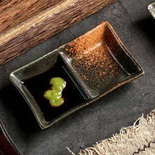 Load image into Gallery viewer, Duo Japanese Soy Sauce Dish | 2 Divided Sushi Dipping Bowl - 1 Pc