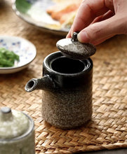 Load image into Gallery viewer, Japanese Retro Ceramic Soy Sauce Bottle Dispenser | Spice Bottle and Seasoning Storage with Spout - 1 Pc