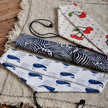 Load image into Gallery viewer, Japanese Portable Chopsticks & Spoon in Pouch | Travel Cotton Linen Fabric Bag - 1 Set