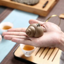 Load image into Gallery viewer, Frog on Shell Spitting Tea Pet | Chinese Purple Clay Mascot Figurine - 1 Pc