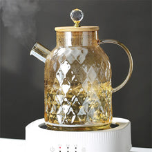 Load image into Gallery viewer, Crystal Amber Glass Teapot on Stove |  Borosilicate Tea Set Kettle - 1 Pc