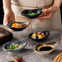 Load image into Gallery viewer, Oyster Shape Soy Sauce Dish | Japanese Ceramic Sauces Bowl - 1 Pc