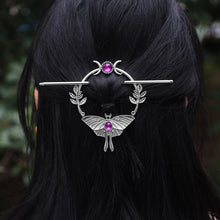 Load image into Gallery viewer, Dragonfly Witch Hair Sticks | Woodland Goddess Crescent Metal Pins - 1 Pc