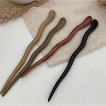 Load image into Gallery viewer, Wavy Wood Hair Stick | Minimalist Womens Hairstyle Pin - 1 Pc