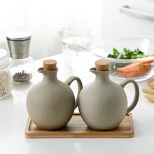 Load image into Gallery viewer, Large Oil Vinegar Soy Sauce Bottle & Dispenser Jug Ceramic Set