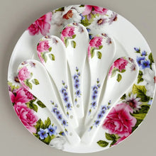Load image into Gallery viewer, Rose Blossom Bone China | Ceramic Asian Soup Spoons - 10 Pc Set