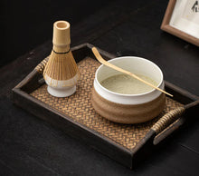 Load image into Gallery viewer, Brown White Stripe Ceramic Matcha Bowl | Matte Japanese Chawan - 1 Pc