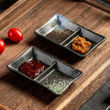 Load image into Gallery viewer, Duo Japanese Soy Sauce Dish | 2 Divided Sushi Dipping Bowl - 1 Pc