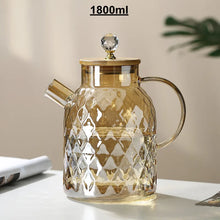 Load image into Gallery viewer, Crystal Amber Glass Teapot on Stove |  Borosilicate Tea Set Kettle - 1 Pc