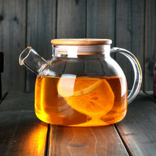 Load image into Gallery viewer, Glass Teapot with Bamboo Lid and Filter | Tea Kettle - 1 Set