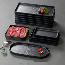 Load image into Gallery viewer, Black Melamine Dinner Platters | Japanese Sushi Plates - 1 Pc
