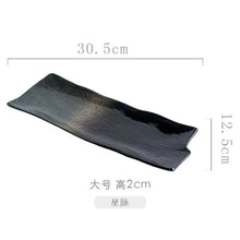 Load image into Gallery viewer, Blue Japanese Rectangular Sushi Plates | Ceramic Sashimi Serving Dish - 1 Pc