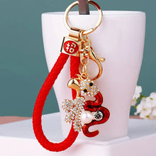 Load image into Gallery viewer, Snake Charm Zodiac Keychain | Lunar Chinese New Year Ring Gift 2025 - 1 Pc