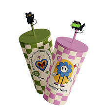 Load image into Gallery viewer, Cute Black Cat Straw Toppers | Silicone Cup Covers - 1 Pc