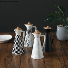 Load image into Gallery viewer, Black & White Taper Soy Sauce Bottle | Oil Vinegar Dispensers - 1 Pc