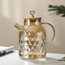 Load image into Gallery viewer, Crystal Amber Glass Teapot on Stove |  Borosilicate Tea Set Kettle - 1 Pc