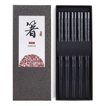 Load image into Gallery viewer, Black Textured Luxury Chopsticks Gift Set | Japanese Fiberglass Fancy Tableware - 5 Pairs
