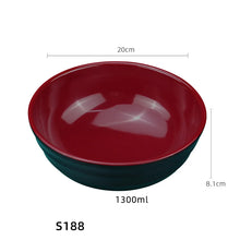 Load image into Gallery viewer, Black & Red Japanese Ramen Bowls | Donburi Soup Melamine Bowl - 1 Pc