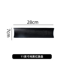 Load image into Gallery viewer, Black Rectangle Sushi Plates | Ceramic Japanese Serving Dish - 1 Pc