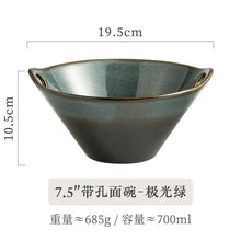 Load image into Gallery viewer, Blue Ceramic Ramen Bowls with Chopsticks Insert | Ceramic Japanese Bowl - 1 Pc