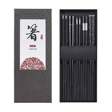 Load image into Gallery viewer, Black Textured Luxury Chopsticks Gift Set | Japanese Fiberglass Fancy Tableware - 5 Pairs
