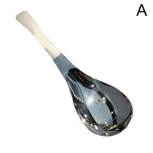 Load image into Gallery viewer, Gold & Silver Korean Soup Spoons | Asian Stainless Steel Tableware - 1 Pc