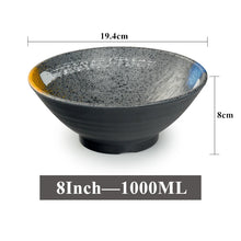 Load image into Gallery viewer, Gray Japanese Noodle Bowls | Lightweight Melamine Ramen Bowl - 1 Pc