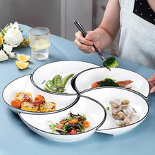 Load image into Gallery viewer, White Crescent 5-Piece Sushi Plates | Japanese Ceramic Dinnerware Set