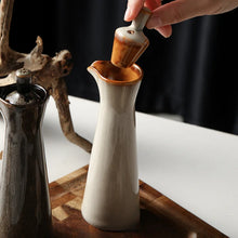 Load image into Gallery viewer, Tall Ceramic Seasoning Soy Sauce Bottle | Small Japanese Dispenser for Oil Vinegar - 1 Pc