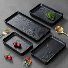 Load image into Gallery viewer, Black Melamine Dinner Platters | Japanese Sushi Plates - 1 Pc