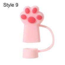 Load image into Gallery viewer, Cute Cat & Paw Silicone Straw Toppers | Reusable Cup Covers - 1 Pc